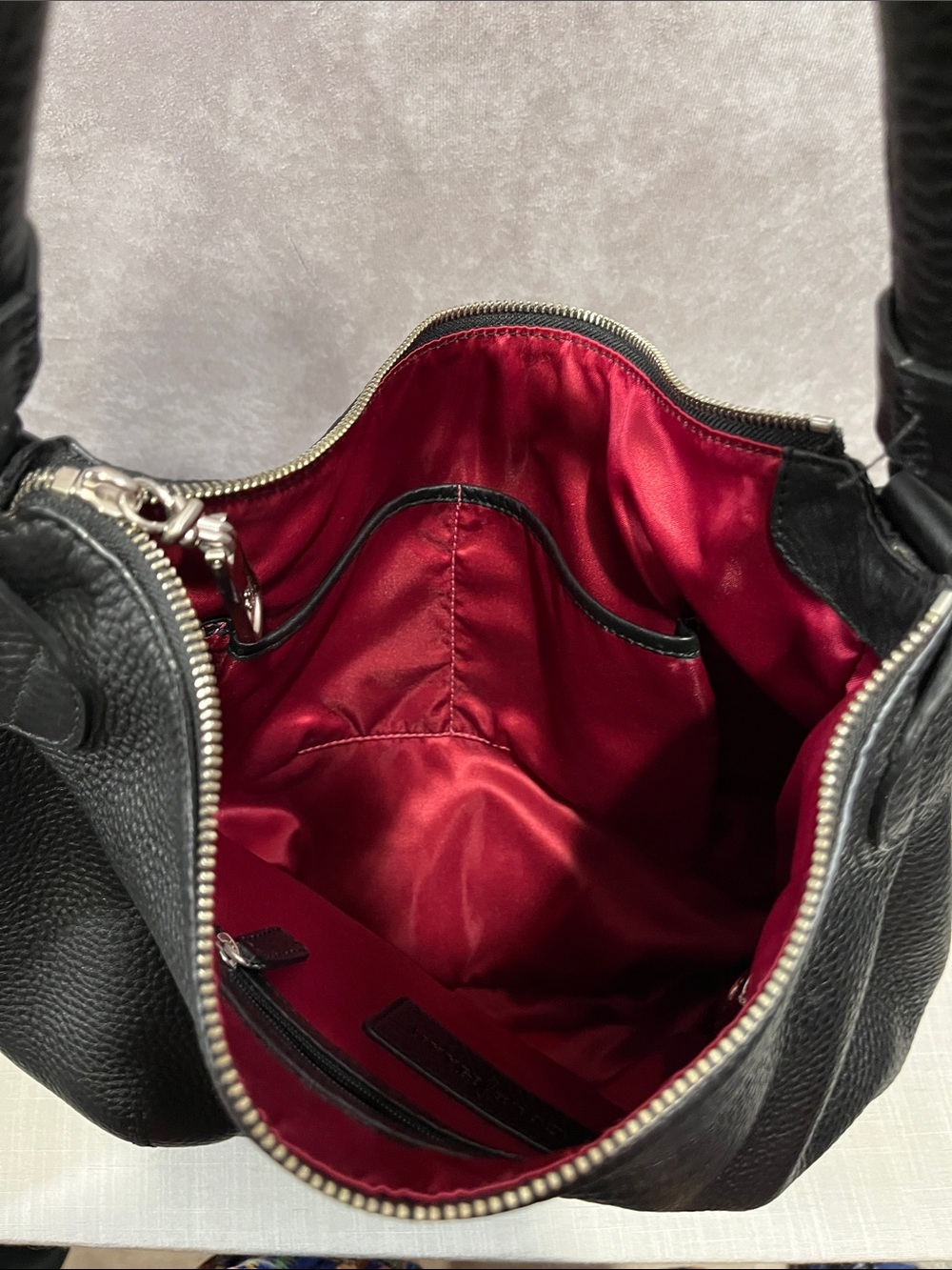Cole Haan Pebbled Black Leather Hobo Handbag - Picture 6 of 6